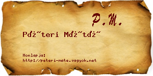 Péteri Máté névjegykártya