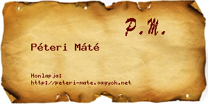 Péteri Máté névjegykártya