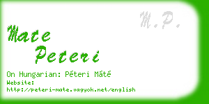 mate peteri business card